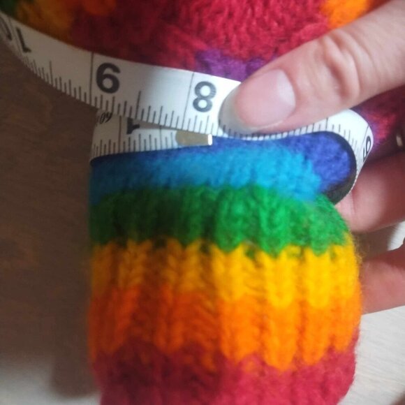 Knitwits sock monkey rainbow gloves 100% wool exterior pride warm size 2-4t - Picture 5 of 12